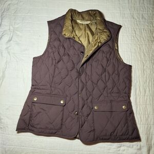 Eddie Bauer Women's Quilted Vest - Plum and Gold